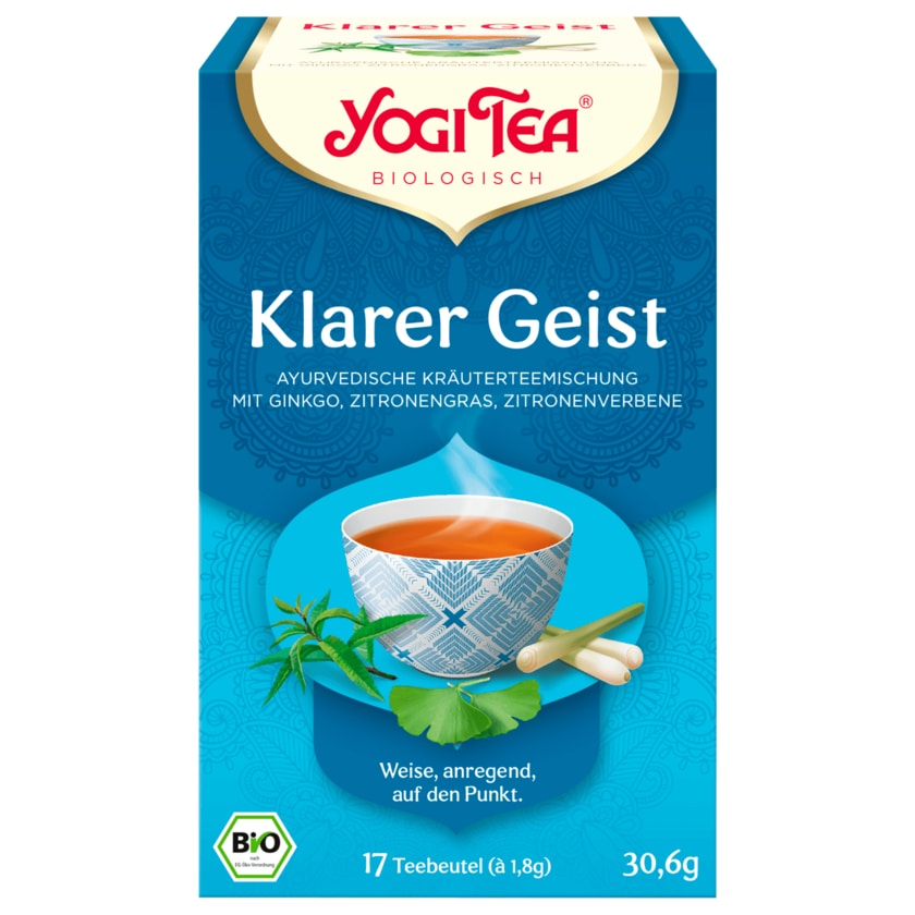 Yogi Tea Klarer Geist Tee Bio 30,6g, 17 Beutel